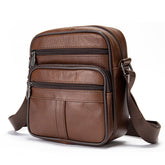 Small Shoulder Holster Leather Men, Crossbody Cell Phone Bags Leather Brown, Leather Smartphone Messenger Bag Cross Body Wallet Purse Pocket Handbag Side Satchel Bag for Working Shopping Travel Daily